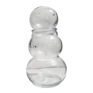 discontinued target bullseye glass 3 tier snowman canister 9"x5" fillable jar